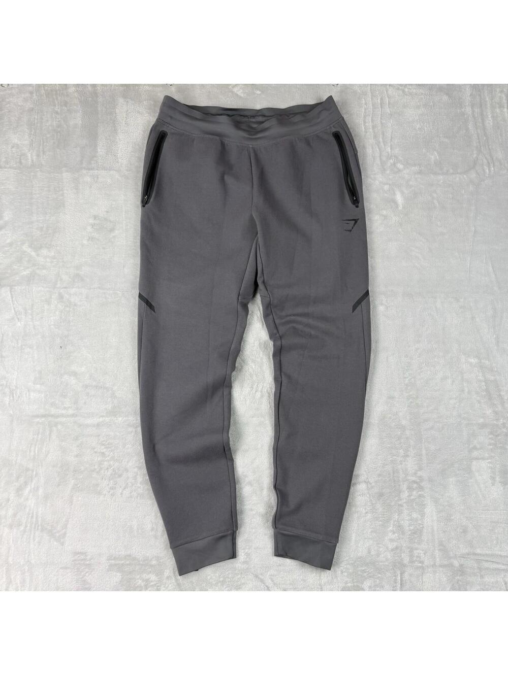 Gymshark Joggers Grey Zip Pocket Athletic Pants Size M Activewear Tapered Sporty
